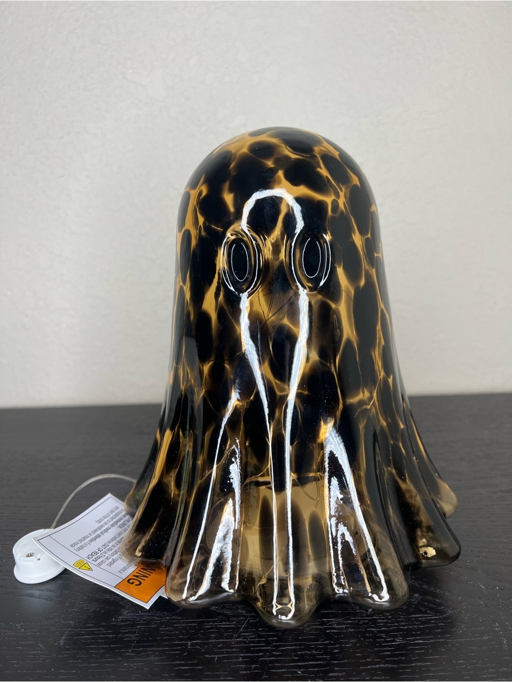 NEW 9” Brown Tortoise Glass Light Up Ghost Decor
